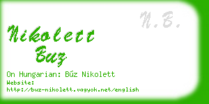 nikolett buz business card